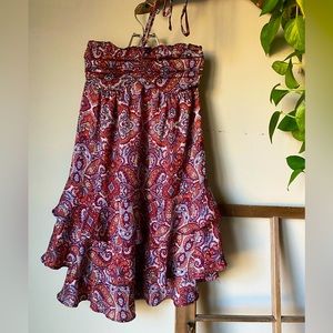 Paisley tiered halter dress